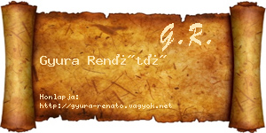 Gyura Renátó névjegykártya